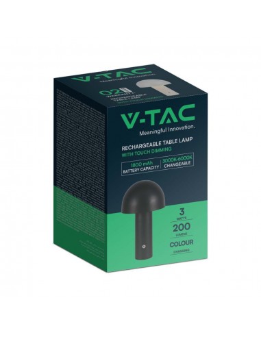 7898-Lampada LED da Tavolo  con Batteria mAh Ricaricabile USB C Colore Nero in Metallo Touch Dimmerabile in-2