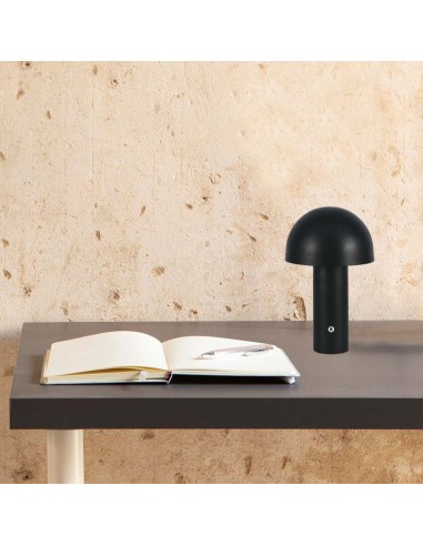 7898-Lampada LED da Tavolo  con Batteria mAh Ricaricabile USB C Colore Nero in Metallo Touch Dimmerabile in-4