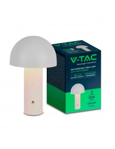 7899-Lampada LED da Tavolo  con Batteria mAh Ricaricabile USB C Colore Bianco in Metallo Touch Dimmerabile in-1