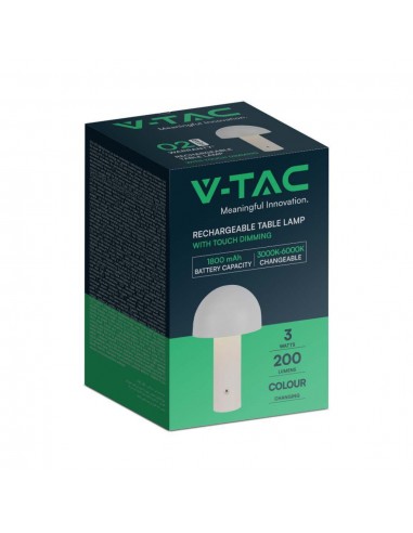 7899-Lampada LED da Tavolo  con Batteria mAh Ricaricabile USB C Colore Bianco in Metallo Touch Dimmerabile in-2