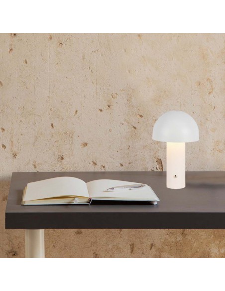 7899-Lampada LED da Tavolo  con Batteria mAh Ricaricabile USB C Colore Bianco in Metallo Touch Dimmerabile in-4