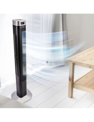 7901-Ventilatore a Torre  con Display LED con Indicatore di Temperatura e Telecomando Colore Nero cm-7