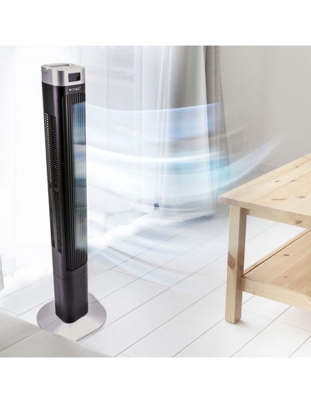 7901-Ventilatore a Torre  con Display LED con Indicatore di Temperatura e Telecomando Colore Nero cm-7