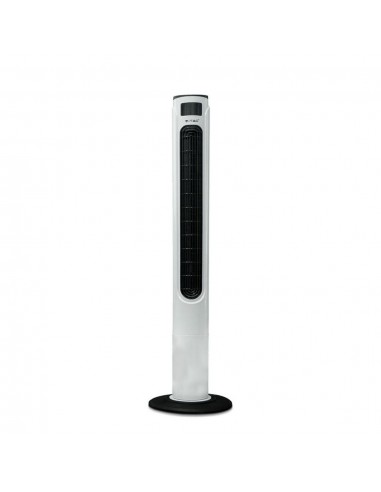 7902-Ventilatore a Torre  con Display LED con Indicatore di Temperatura e Telecomando Colore Bianco con Finiture Nere cm-1