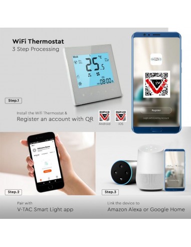 7908-Termostato WiFi Compatibile con Amazon Alexa e Google Home-7
