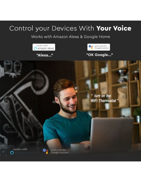 Termostato WiFi Compatibile con Alexa e Google Home