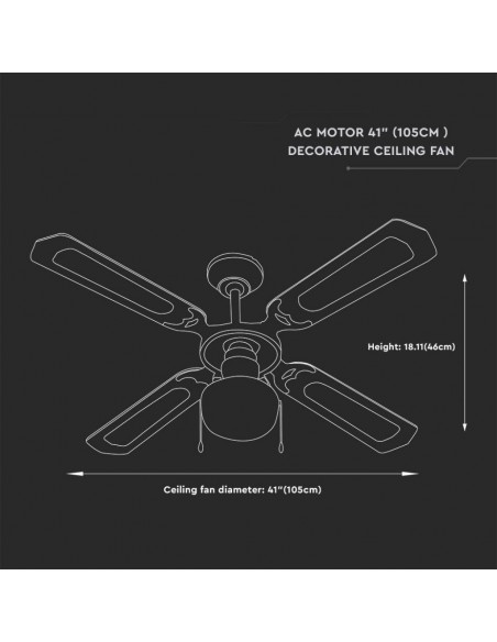 7914-Ventilatore LED da Soffitto E con Motore a Corrente Alternata da   pale-3