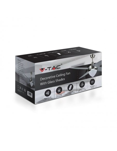 7915-Ventilatore LED da Soffitto   in  con Motore a Corrente Alternata da  con Telecomando  pale-2