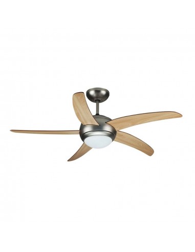 7916-Ventilatore LED da Soffitto xE con Motore a Corrente Alternata da  con Telecomando  pale Mdf Chiare-1
