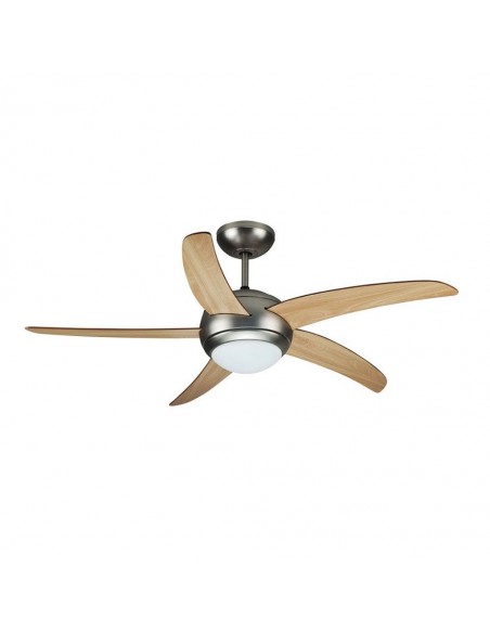 7916-Ventilatore LED da Soffitto xE con Motore a Corrente Alternata da  con Telecomando  pale Mdf Chiare-1