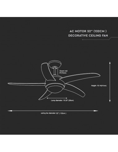 7916-Ventilatore LED da Soffitto xE con Motore a Corrente Alternata da  con Telecomando  pale Mdf Chiare-3