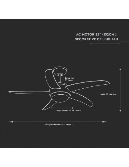 7916-Ventilatore LED da Soffitto xE con Motore a Corrente Alternata da  con Telecomando  pale Mdf Chiare-3