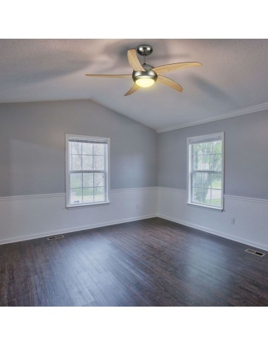 7916-Ventilatore LED da Soffitto xE con Motore a Corrente Alternata da  con Telecomando  pale Mdf Chiare-5