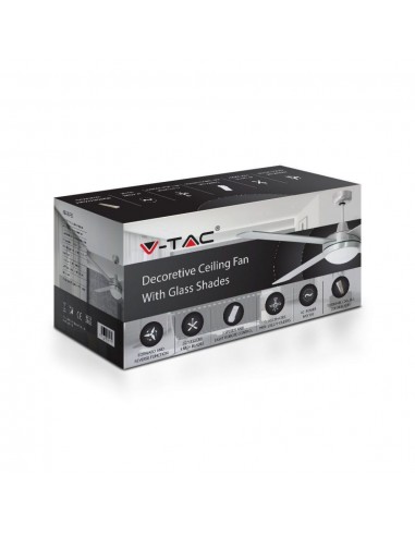 7917-Ventilatore LED da Soffitto xE con Motore a Corrente Alternata da  con Telecomando  pale-2