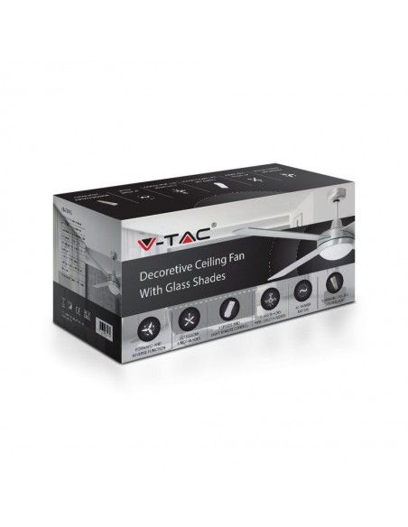 7917-Ventilatore LED da Soffitto xE con Motore a Corrente Alternata da  con Telecomando  pale-2