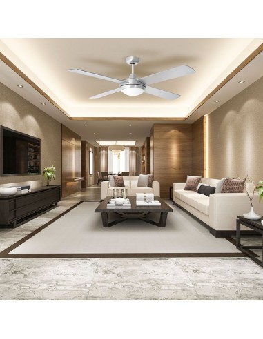 7917-Ventilatore LED da Soffitto xE con Motore a Corrente Alternata da  con Telecomando  pale-4