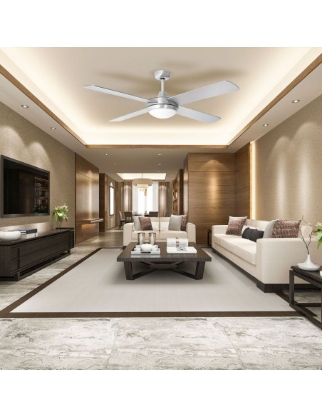 7917-Ventilatore LED da Soffitto xE con Motore a Corrente Alternata da  con Telecomando  pale-4