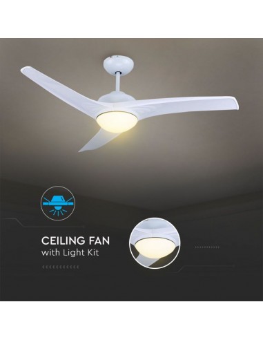 7919-Ventilatore LED da Soffitto   in  con Motore a Corrente Continua da  con Telecomando  pale-6