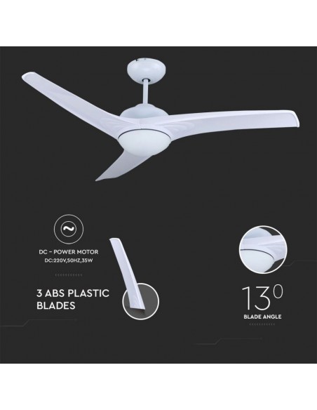 7919-Ventilatore LED da Soffitto   in  con Motore a Corrente Continua da  con Telecomando  pale-7