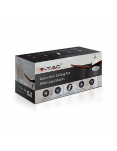 7920-Ventilatore LED da Soffitto   in  con Motore a Corrente Continua da  con Telecomando  pale Marroni-1 2