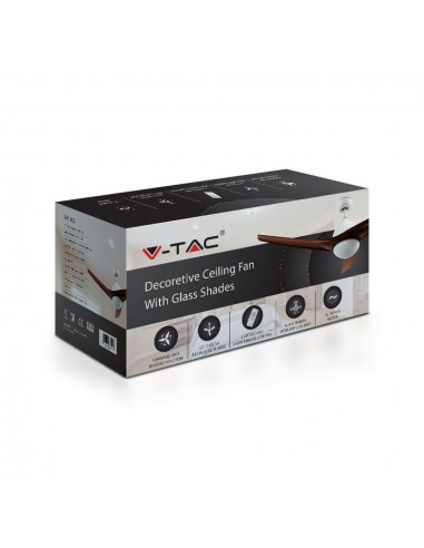 7920-Ventilatore LED da Soffitto   in  con Motore a Corrente Continua da  con Telecomando  pale Marroni-2