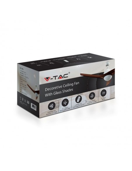 7920-Ventilatore LED da Soffitto   in  con Motore a Corrente Continua da  con Telecomando  pale Marroni-2