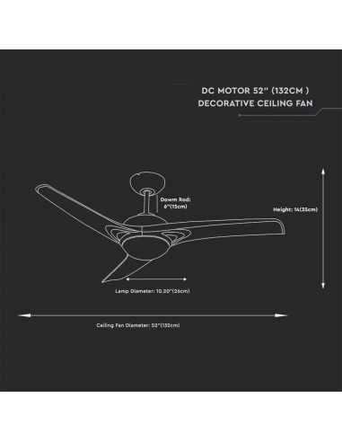 7920-Ventilatore LED da Soffitto   in  con Motore a Corrente Continua da  con Telecomando  pale Marroni-3