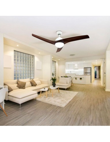 7920-Ventilatore LED da Soffitto   in  con Motore a Corrente Continua da  con Telecomando  pale Marroni-4