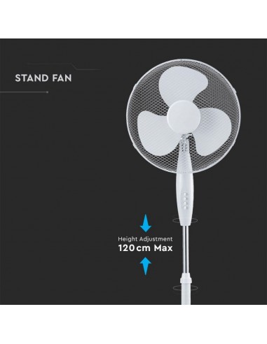 7922-Ventilatore con Base a Croce  Altezza Regolabile Max cm  Pale a  Velocità Rotante Colore Bianco-6