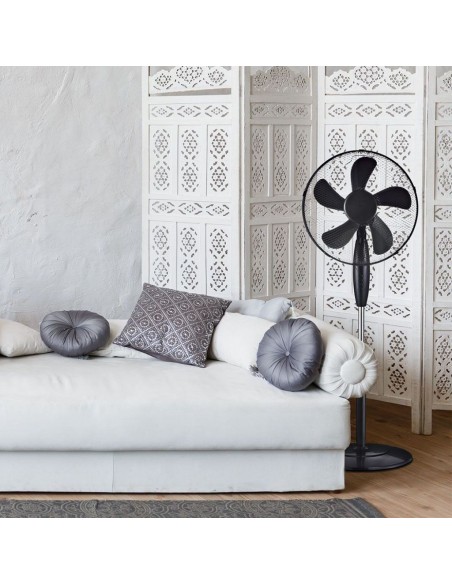 7923-Ventilatore con Base Rotonda  Altezza Regolabile Max cm  Pale a  Velocità Rotante Colore Nero-3