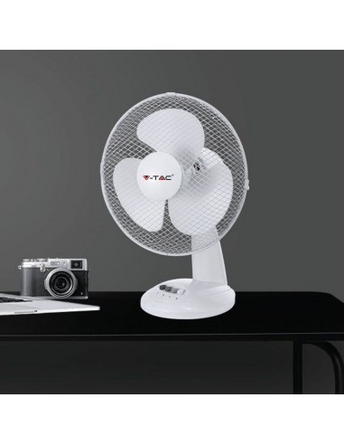 7924-Ventilatore da Scrivania   Pale a  Velocità Rotante Colore Bianco mm-4
