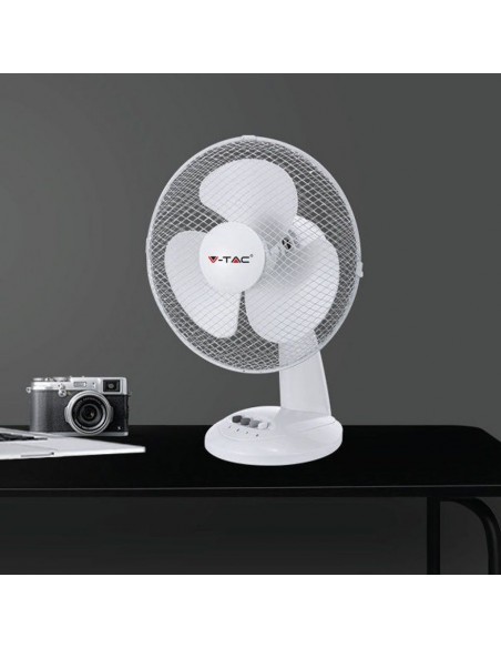 7924-Ventilatore da Scrivania   Pale a  Velocità Rotante Colore Bianco mm-4