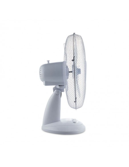 Ventilatore da Scrivania 40W 3 Pale a 3 Velocità Rotante Bianco (340mm)
