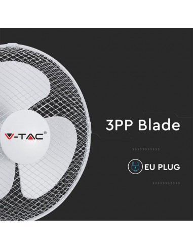 7925-Ventilatore da Scrivania   Pale a  Velocità Rotante Colore Bianco mm-7