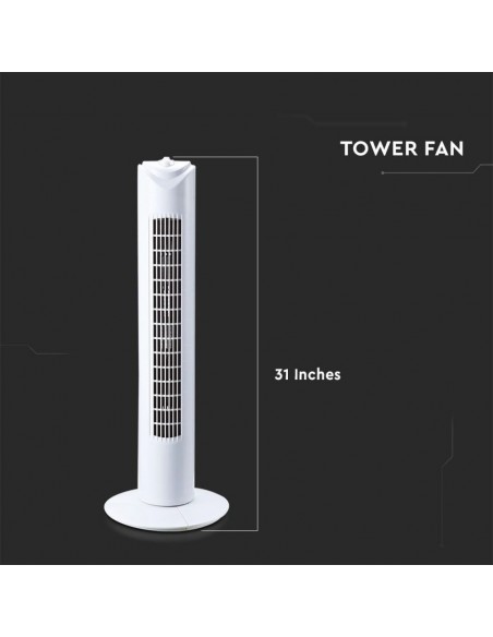 7926-Ventilatore a Torre  con  Velocità Rotante e Funzione Timer Colore Bianco -2