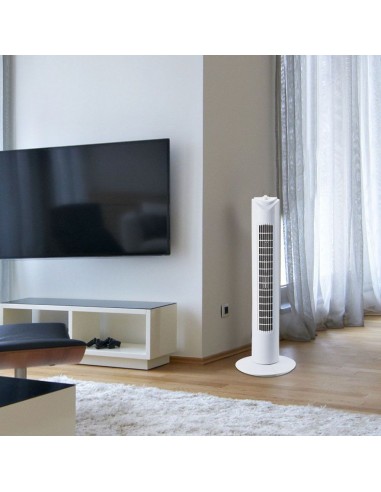 7926-Ventilatore a Torre  con  Velocità Rotante e Funzione Timer Colore Bianco -3