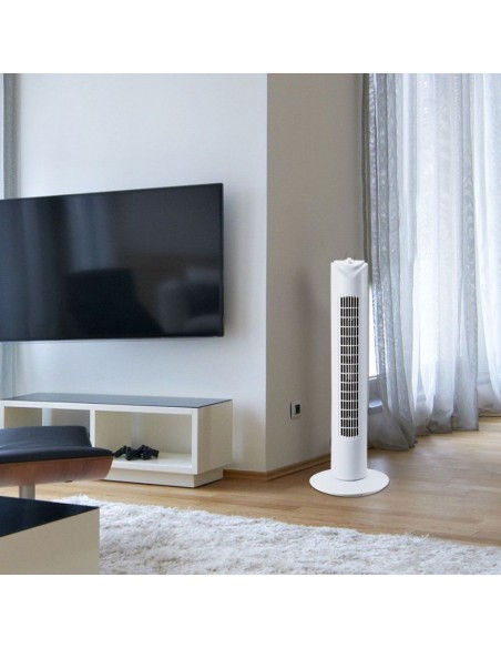 7926-Ventilatore a Torre  con  Velocità Rotante e Funzione Timer Colore Bianco -3