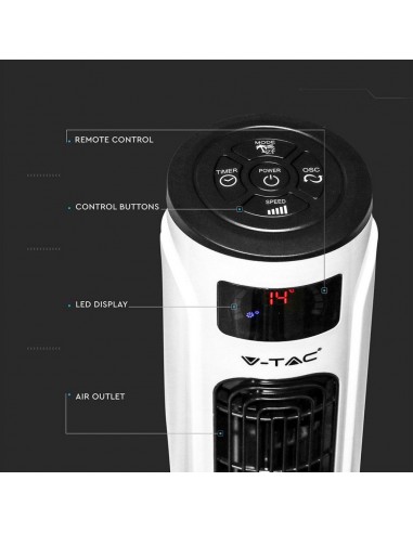 Ventilatore LED a Torre 55W con...