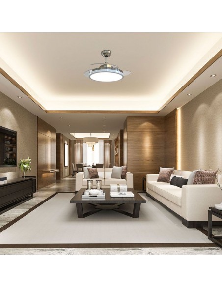 7929-Ventilatore LED da Soffitto   in  con Motore a Corrente Continua da  con Telecomando  pale-2