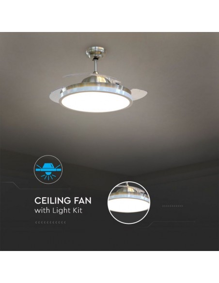 7929-Ventilatore LED da Soffitto   in  con Motore a Corrente Continua da  con Telecomando  pale-3