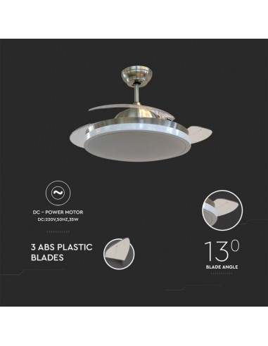 7929-Ventilatore LED da Soffitto   in  con Motore a Corrente Continua da  con Telecomando  pale-4
