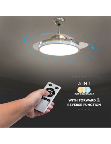 7929-Ventilatore LED da Soffitto   in  con Motore a Corrente Continua da  con Telecomando  pale-5