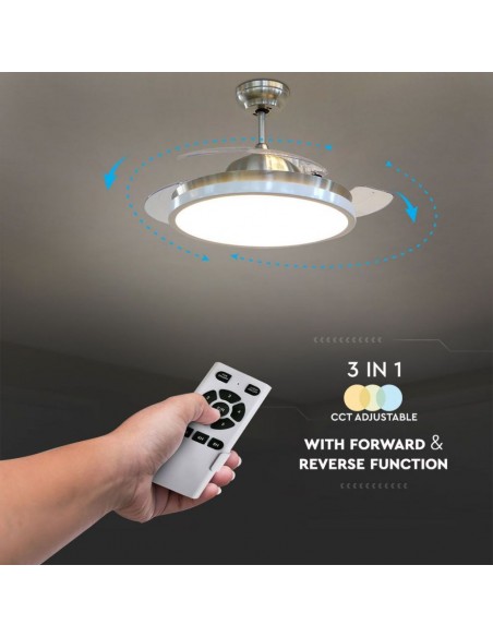 7929-Ventilatore LED da Soffitto   in  con Motore a Corrente Continua da  con Telecomando  pale-5