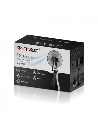 7936-Ventilatore Nebulizzatore LED  con  Pale da " Base Rotonda e Telecomando Capacità L-2