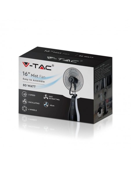 7936-Ventilatore Nebulizzatore LED  con  Pale da " Base Rotonda e Telecomando Capacità L-2