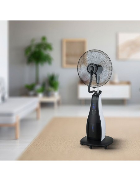 7936-Ventilatore Nebulizzatore LED  con  Pale da " Base Rotonda e Telecomando Capacità L-4