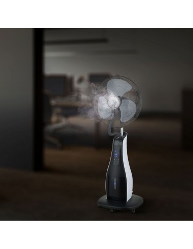 7936-Ventilatore Nebulizzatore LED  con  Pale da " Base Rotonda e Telecomando Capacità L-6