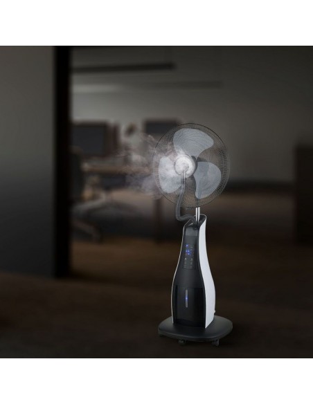 7936-Ventilatore Nebulizzatore LED  con  Pale da " Base Rotonda e Telecomando Capacità L-6