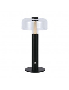 7940-Lampada LED da Tavolo  Colore Nero e Bianco Trasparente Ricaricabile con USB C Touch Dimmerabile in-1