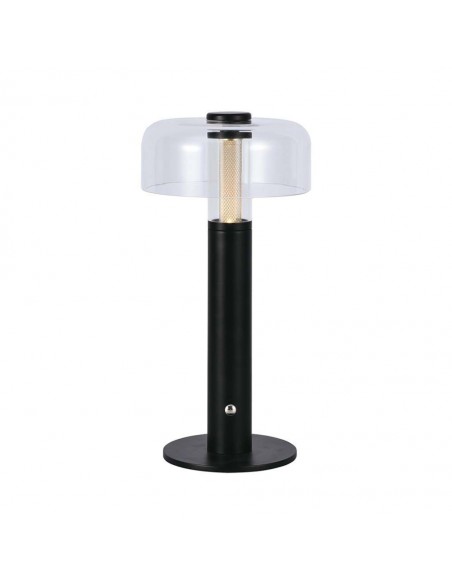 7940-Lampada LED da Tavolo  Colore Nero e Bianco Trasparente Ricaricabile con USB C Touch Dimmerabile in-1